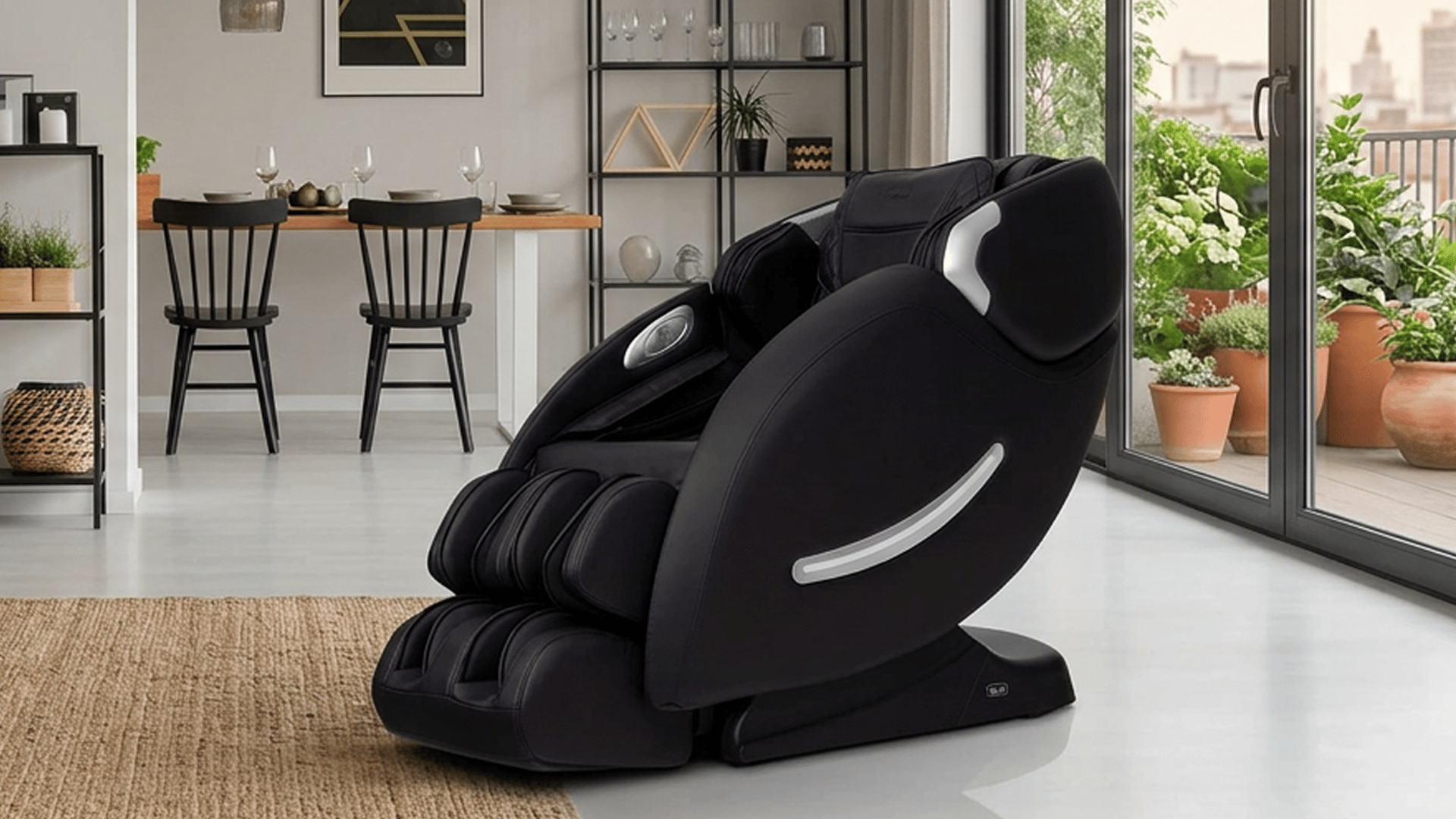 Osaki OS-4000XT Black Massage Chair in living space