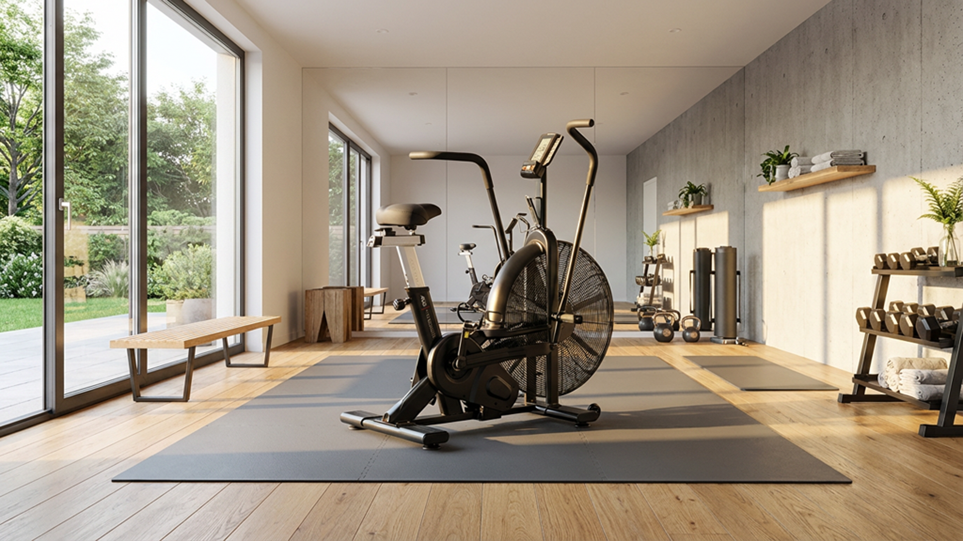 Axe Strength Air Bike in home gym