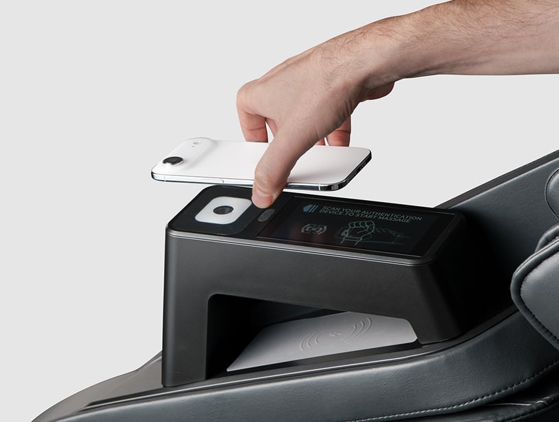 QR code access integration on Fujiiryoki Cyber Relax Performance massage chair