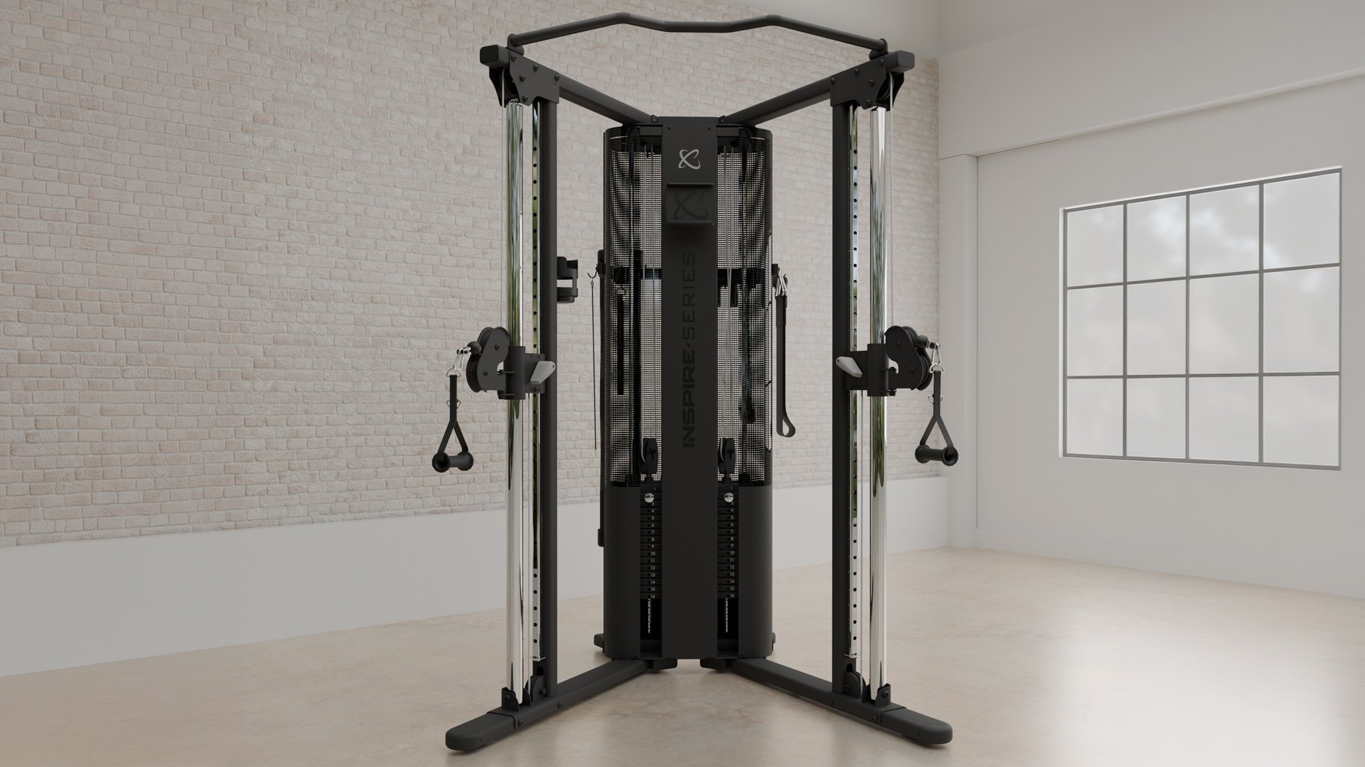 Inspire FT1 PRO Functional Trainer in bright white instrustrial loft