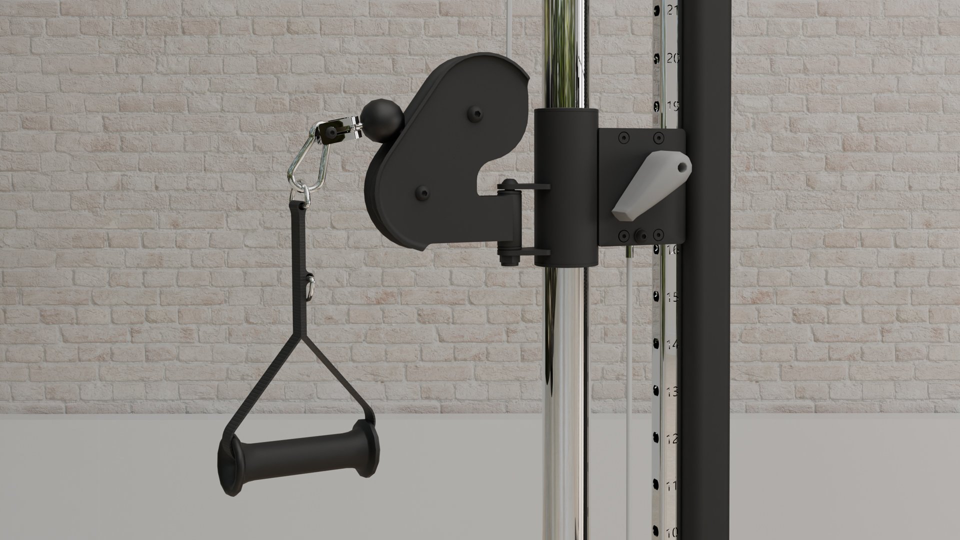 Close up of the FT1 PRO pulley system with handle attachment