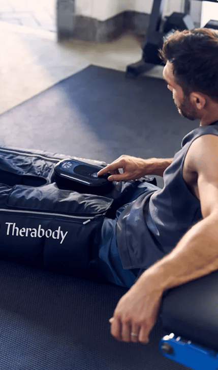 Male using JetBoots PRO Plus on legs.