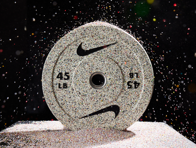 Nike Grind rubber material in bumper plates