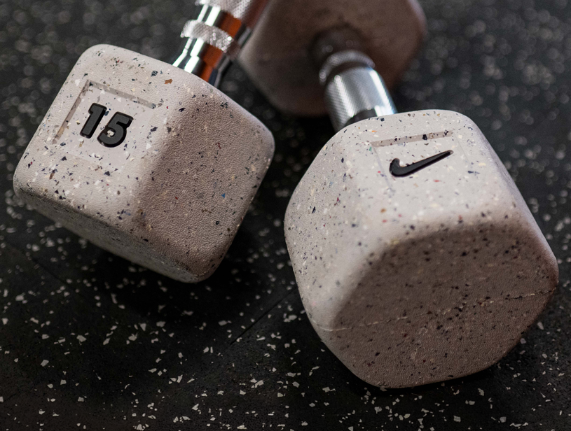 Nike Grind Dumbbells anti-roll geometry
