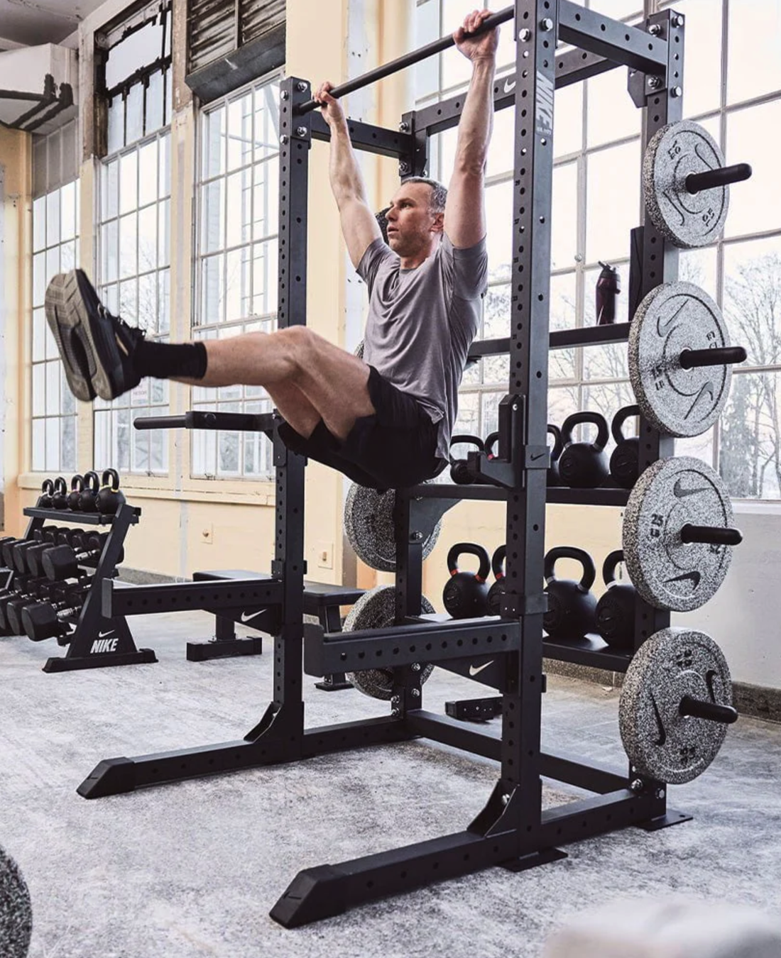 Athlete training with the Nike Half Rack