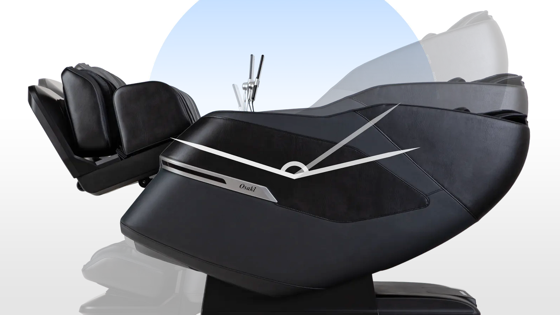 Osaki Aeris 4D Duo massage chair reclined in zero gravity