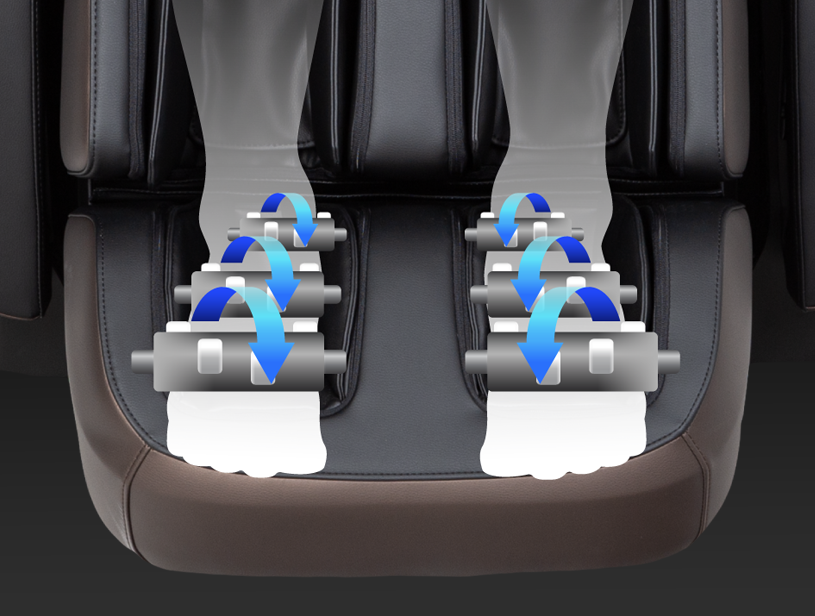 Foot rollers on Osaki Duke XL 4D