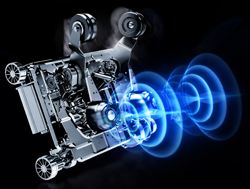 Technical render of the 4D Sonicwave massage technology