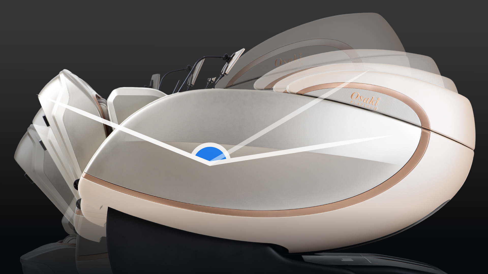 Osaki Platinum 4D+ Sapphire Massage Chair in 3-stage zero gravity positioning