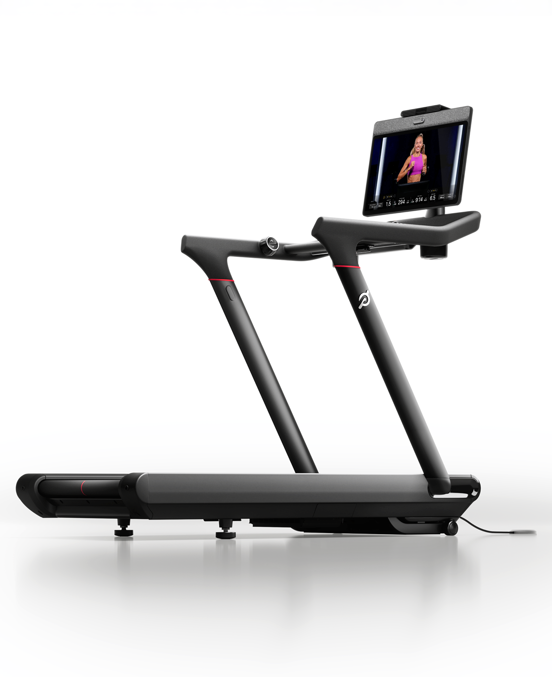 Runner training on Peloton Tread Vision