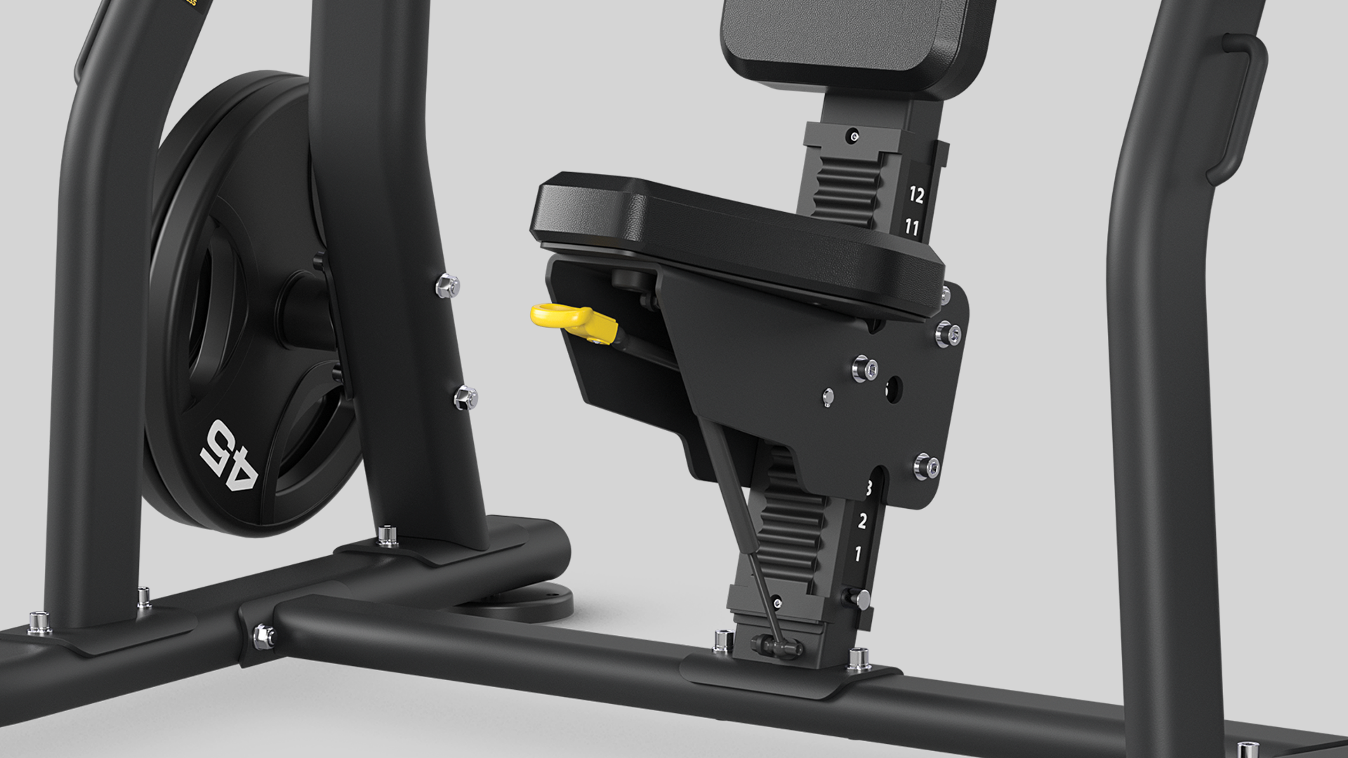 Closeup of knurled aluminum handle grips