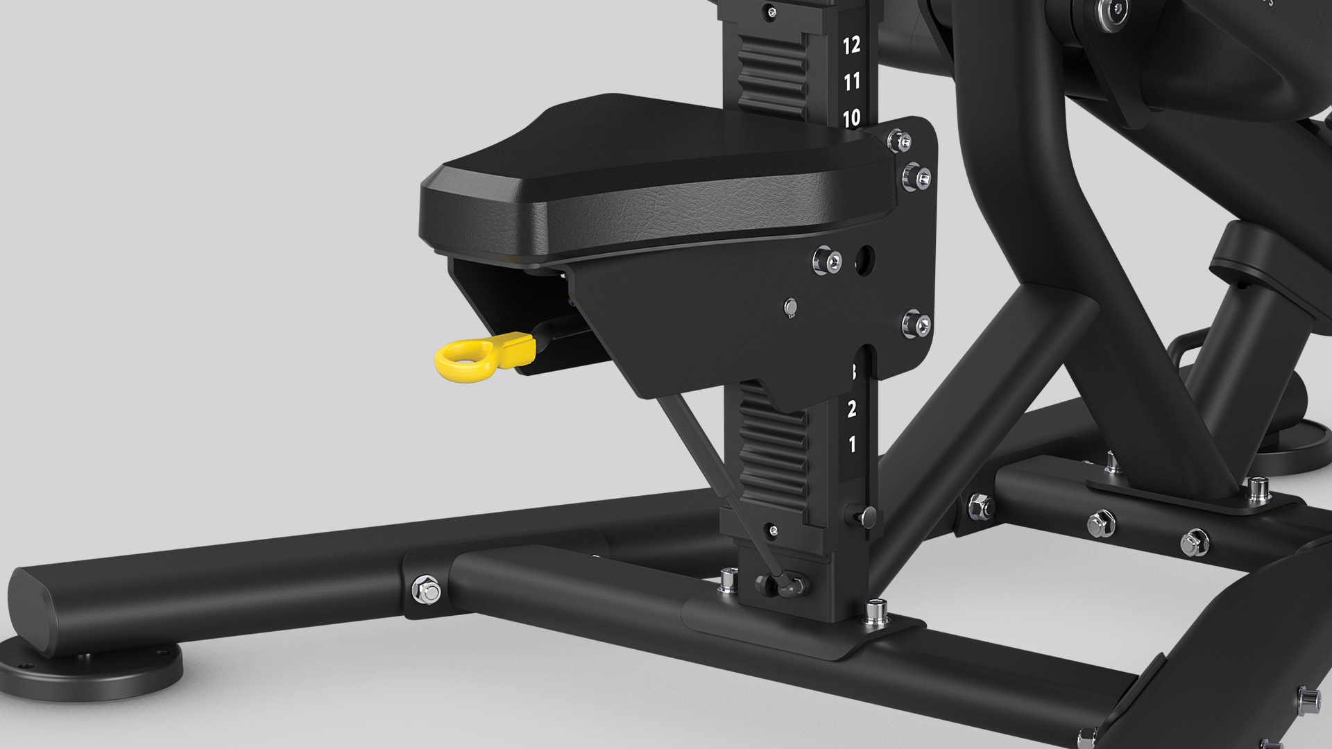 Closeup of adjustable-width dipped handles