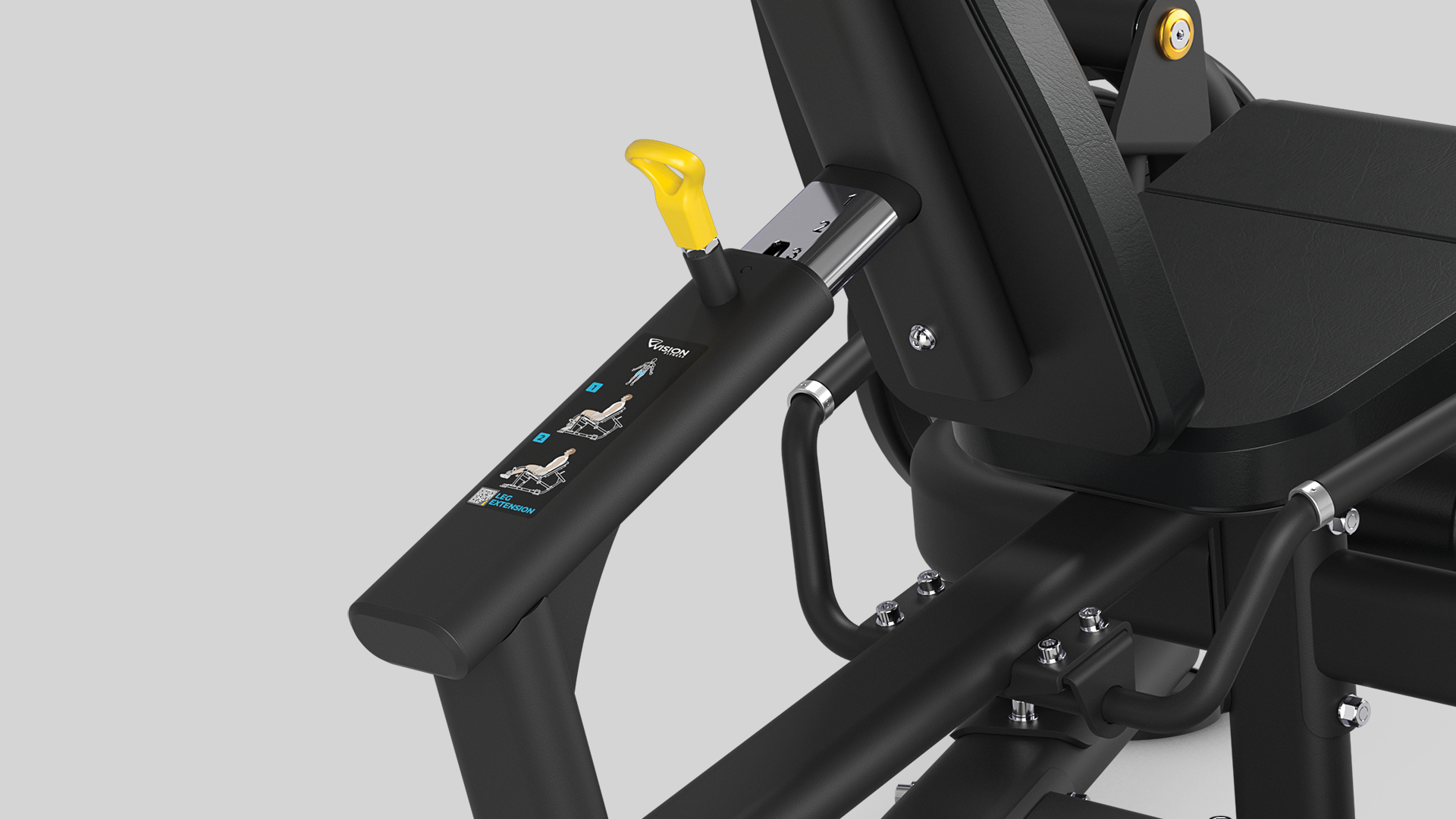 Closeup of rubberized grips