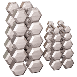 Body-Solid Cast Iron Hex Dumbell Set (2 each): 5, 10, 15, 20, 25, 30, 35, 40, 45, and 50 lb.
