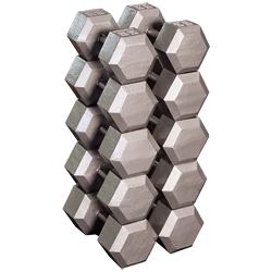 Body-Solid Cast Iron Hex Dumbell Set (2 each): 55, 60, 65, 70, and 75 lb.