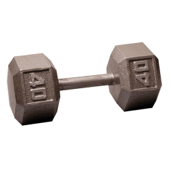 Body-Solid Cast Iron Hex Dumbbell - 40 Lb.