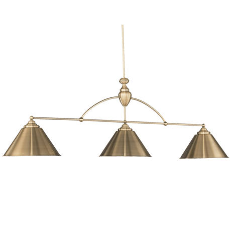 Brunswick Centennial Light Fixture - Antique Brass with Antique Brass Shades