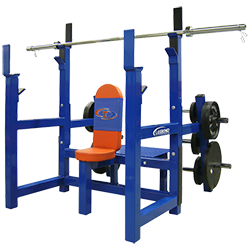 Legend Olympic Shoulder Bench with Plate Storage