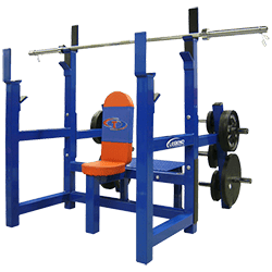 Legend Olympic Shoulder Bench with Plate Storage