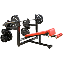 Legend Olympic Decline Bench with Plate Storage