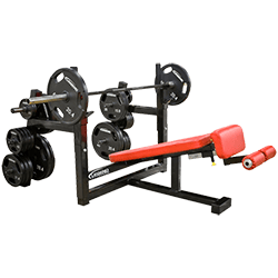 Legend Olympic Decline Bench with Plate Storage