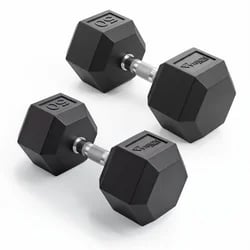 Vision Fitness Rubber Hex Dumbbell 5-50lb Set