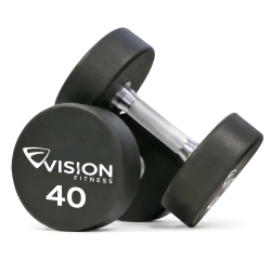Vision Fitness 5-50 lb Urethane Round Dumbbell Set
