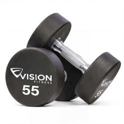 Vision Fitness 55-100 lb Urethane Round Dumbbell Set