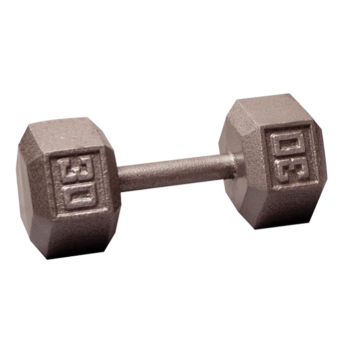 Body-Solid Cast Iron Hex Dumbbell - 30 Lb.