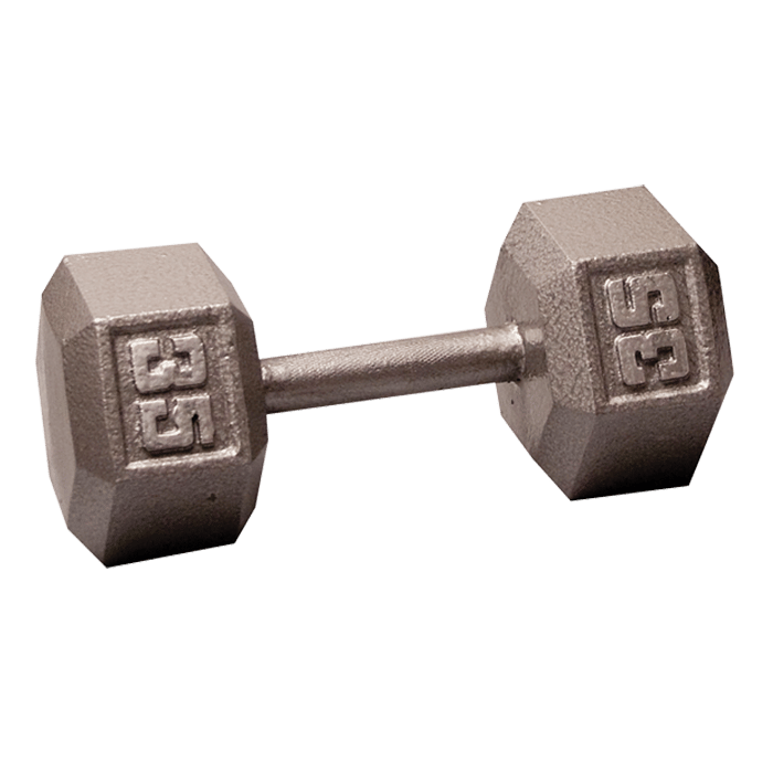 Body-Solid Cast Iron Hex Dumbbell - 35 Lb.