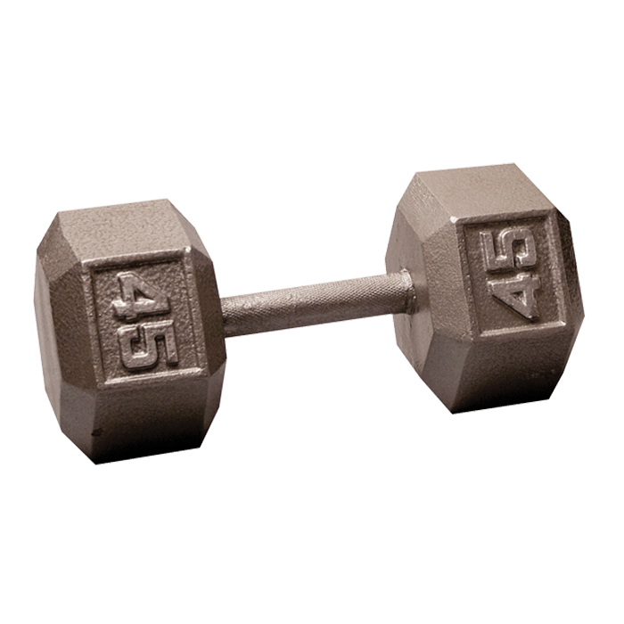 Body-Solid Cast Iron Hex Dumbbell - 45 Lb.