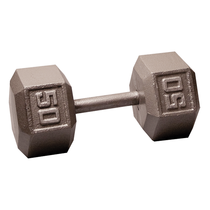 Body-Solid Cast Iron Hex Dumbbell - 50 Lb.