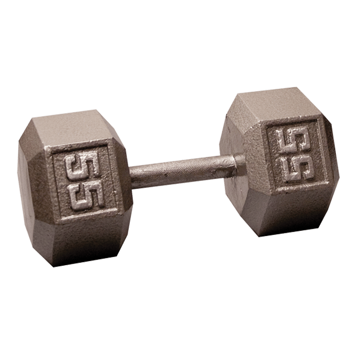 Body-Solid Cast Iron Hex Dumbbell - 55 Lb.