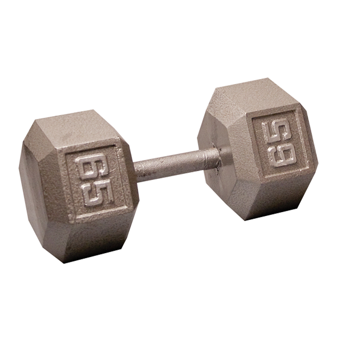 Body-Solid Cast Iron Hex Dumbbell - 65 Lb.