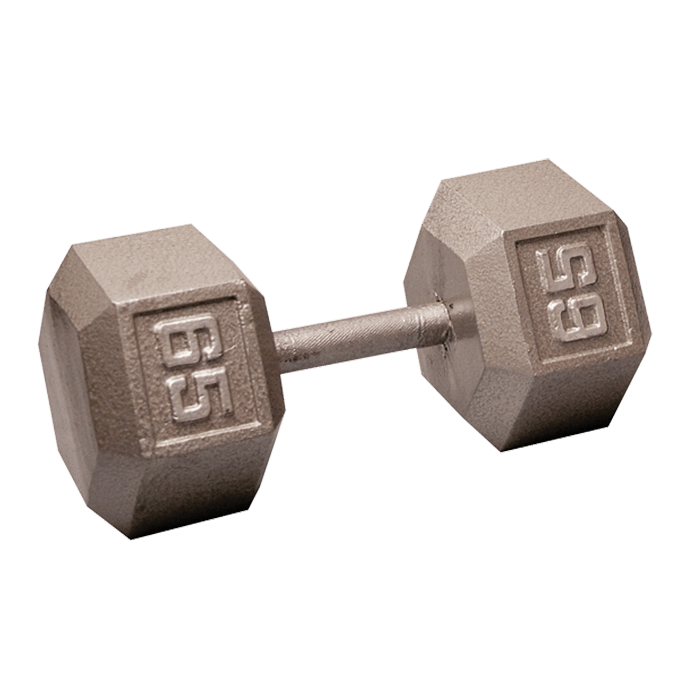 Body-Solid Cast Iron Hex Dumbbell - 65 Lb.