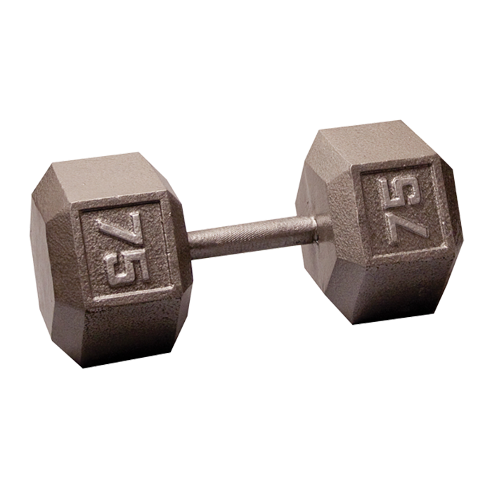 Body-Solid Cast Iron Hex Dumbbell - 75 Lb.