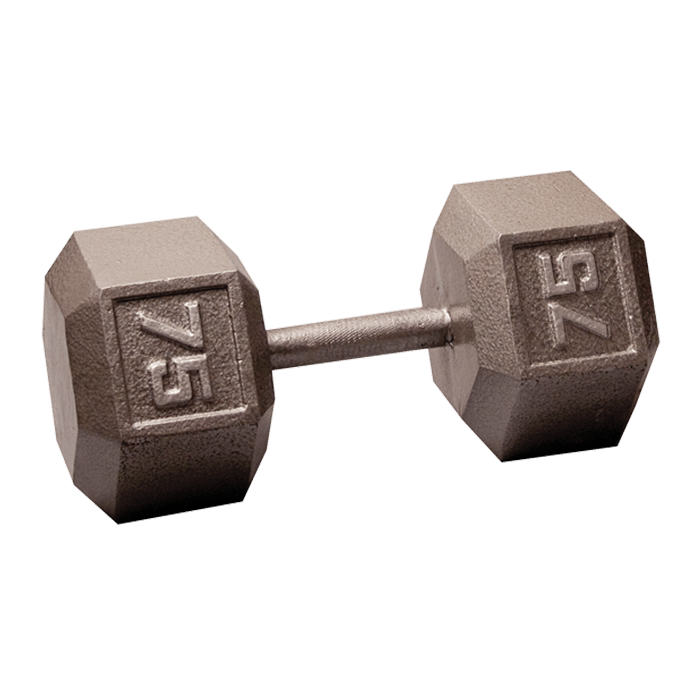 Body-Solid Cast Iron Hex Dumbbell - 75 Lb.