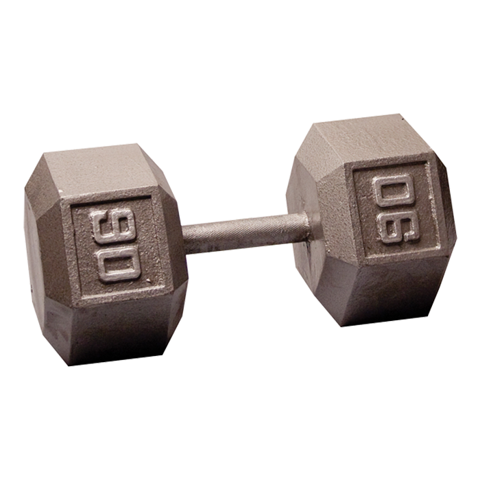 Body-Solid Cast Iron Hex Dumbbell - 90 Lb.