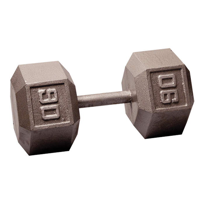 Body-Solid Cast Iron Hex Dumbbell - 90 Lb.