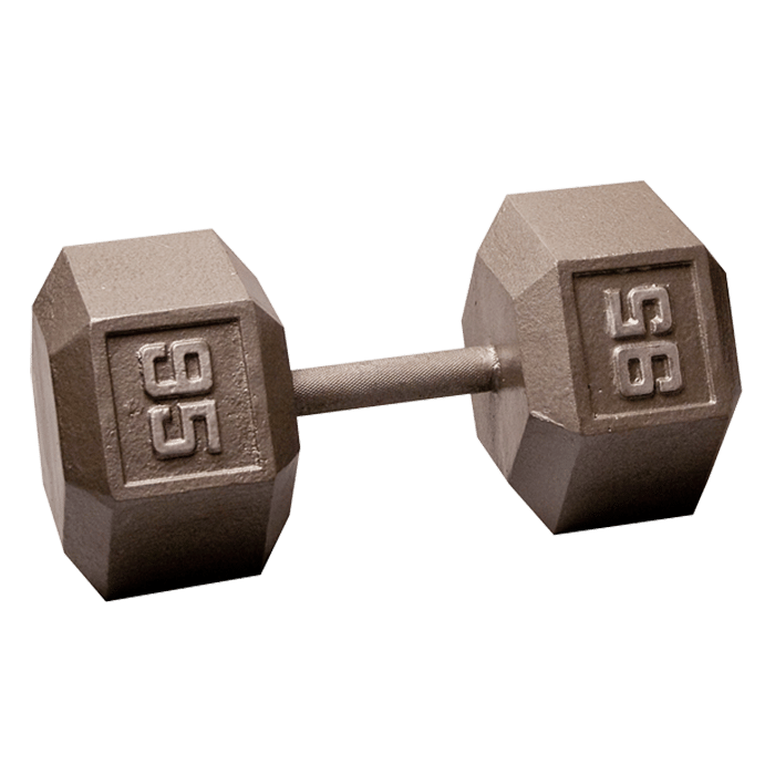 Body-Solid Cast Iron Hex Dumbbell - 95 Lb.