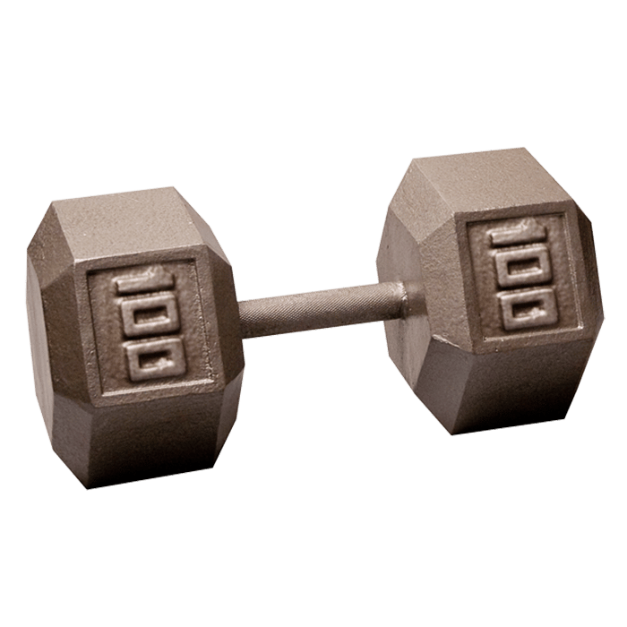 Body-Solid Cast Iron Hex Dumbbell - 100 Lb.