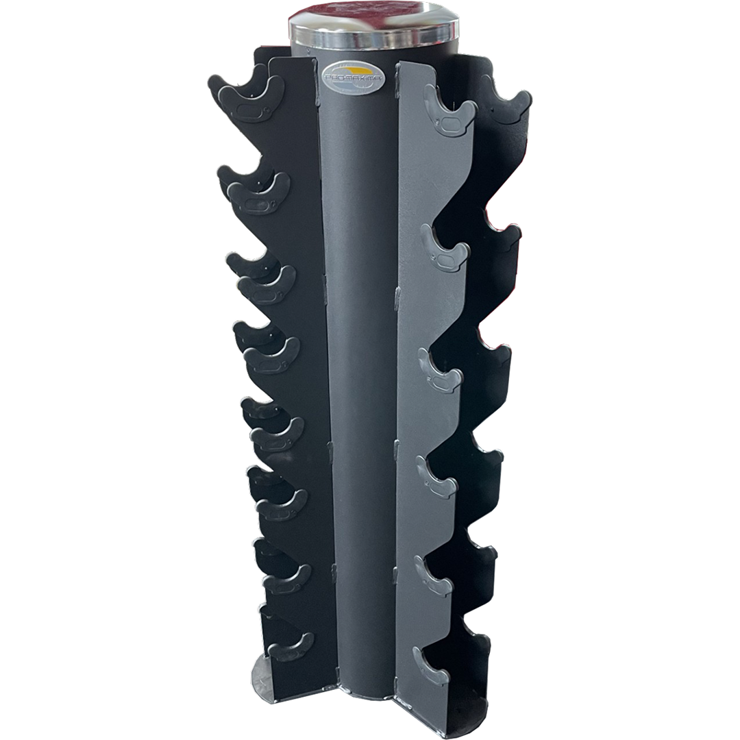 10 Pair (5lb-50lb) Four-Sided Vertical Dumbbell Rack