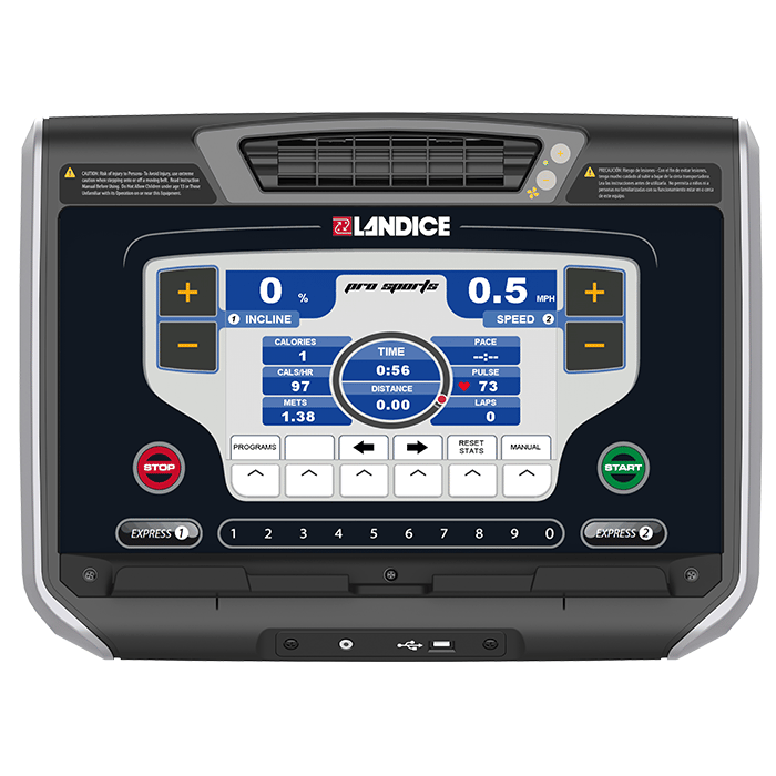 Landice L7 Club Treadmill with Pro Sport Control Panel