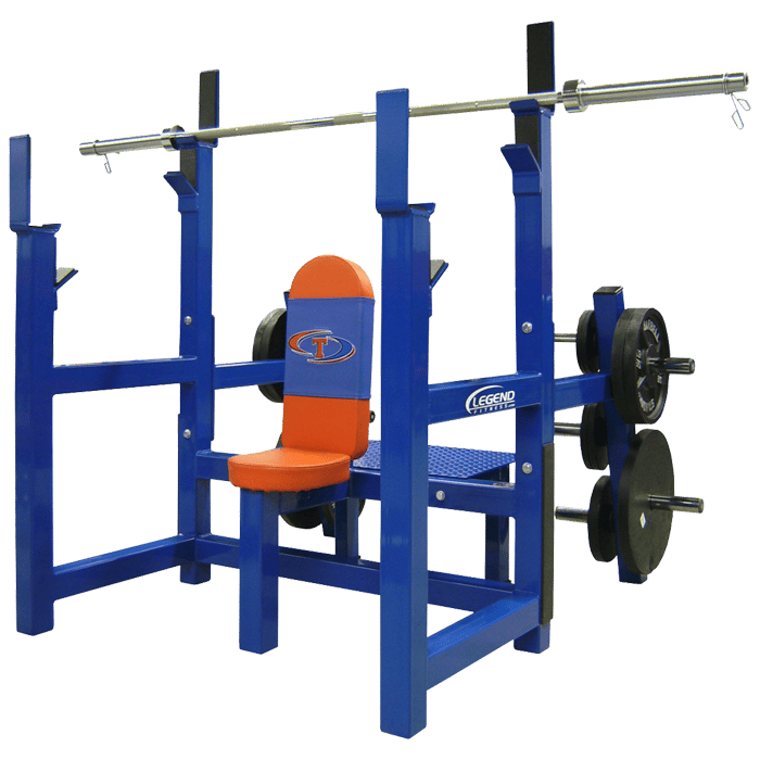 Legend Olympic Shoulder Bench with Plate Storage