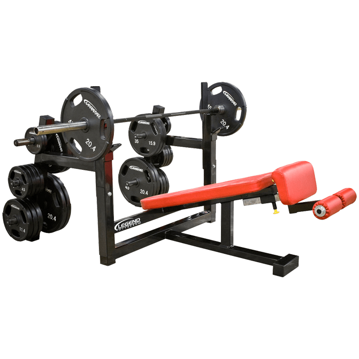 Legend Olympic Decline Bench with Plate Storage