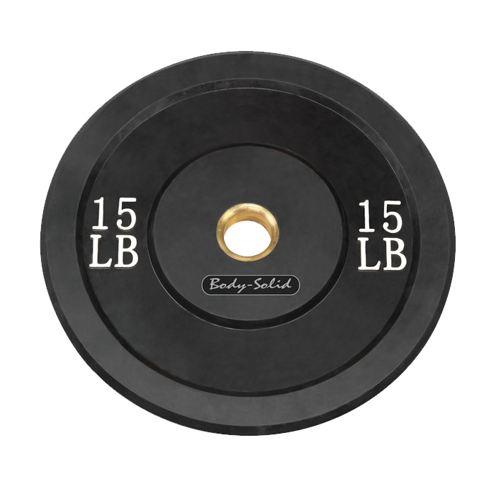 Body-Solid 15 lb. Bumper Plate (Black)