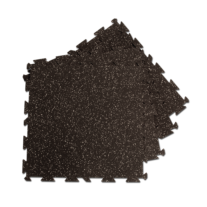 Body-Solid Interlocking Rubber Flooring - Black w/ Gray Specs