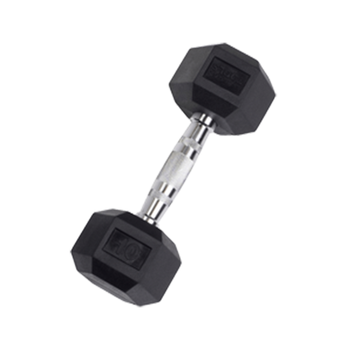 10 lb Rubber Coated Hex Dumbbell