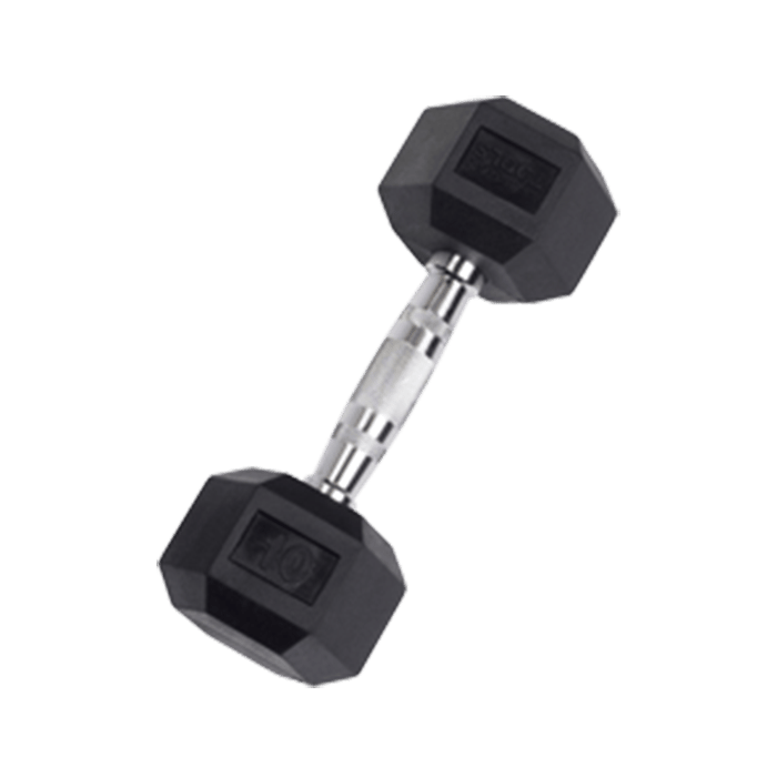 10 lb Rubber Coated Hex Dumbbell