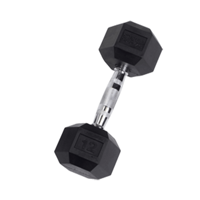 12 lb Rubber Coated Hex Dumbbell